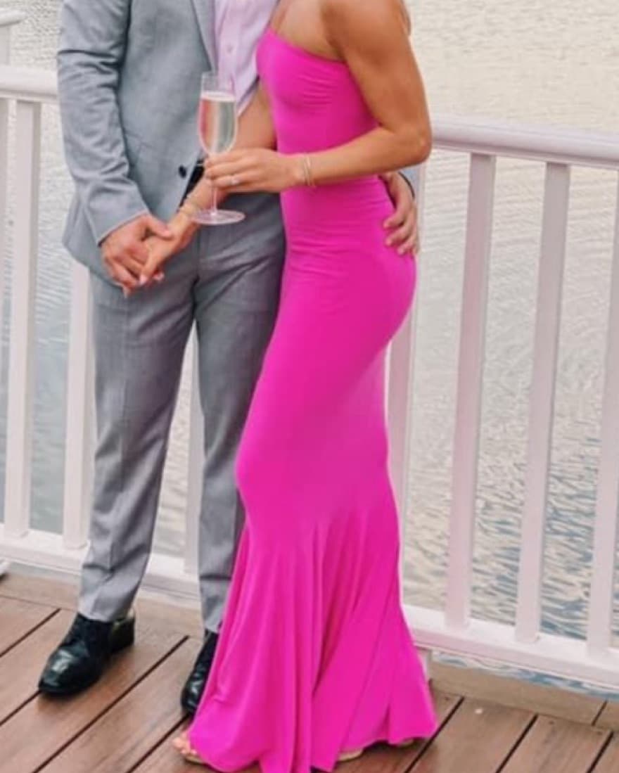 Pink Formal Fishtail Dress - Image 4