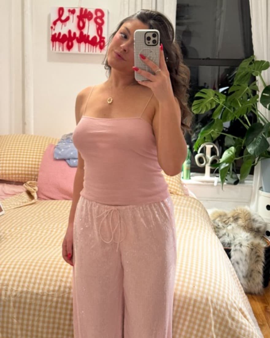 pink sequence pants - Image 3