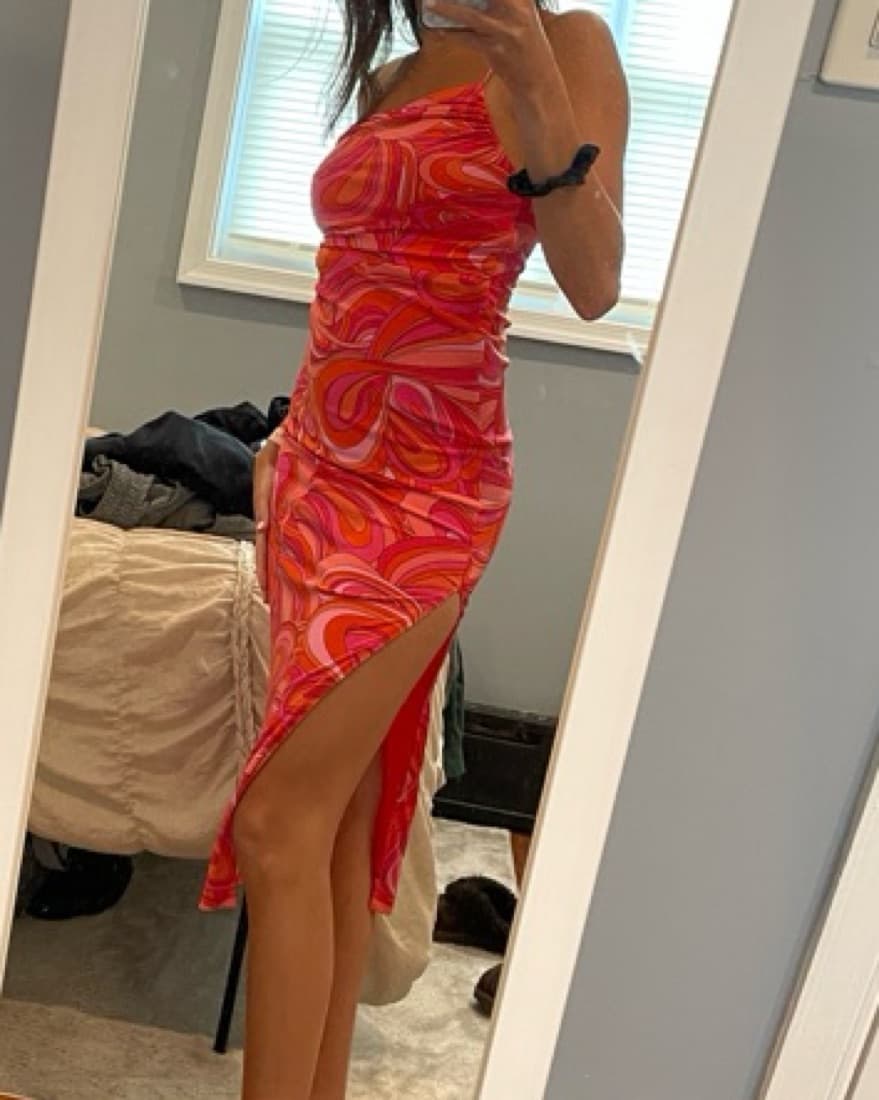 Olivaceous One Shoulder Cutout Midi - Image 2