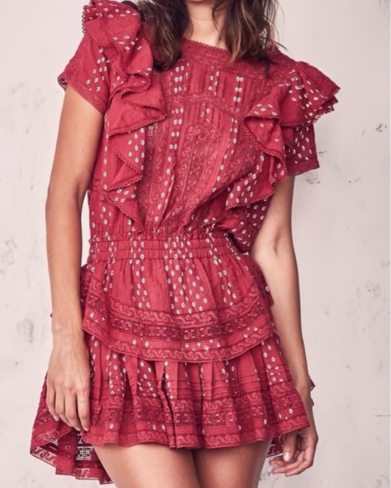 LoveShackFancy mini dress in red - Image 1
