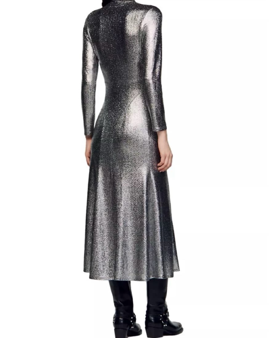 Sandro Metallic Midi Dress - Image 2