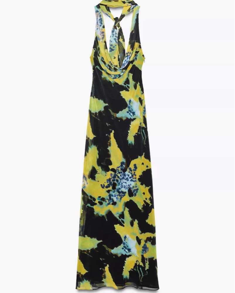 Zara Floral Dress (Neck Scarf) - Image 1