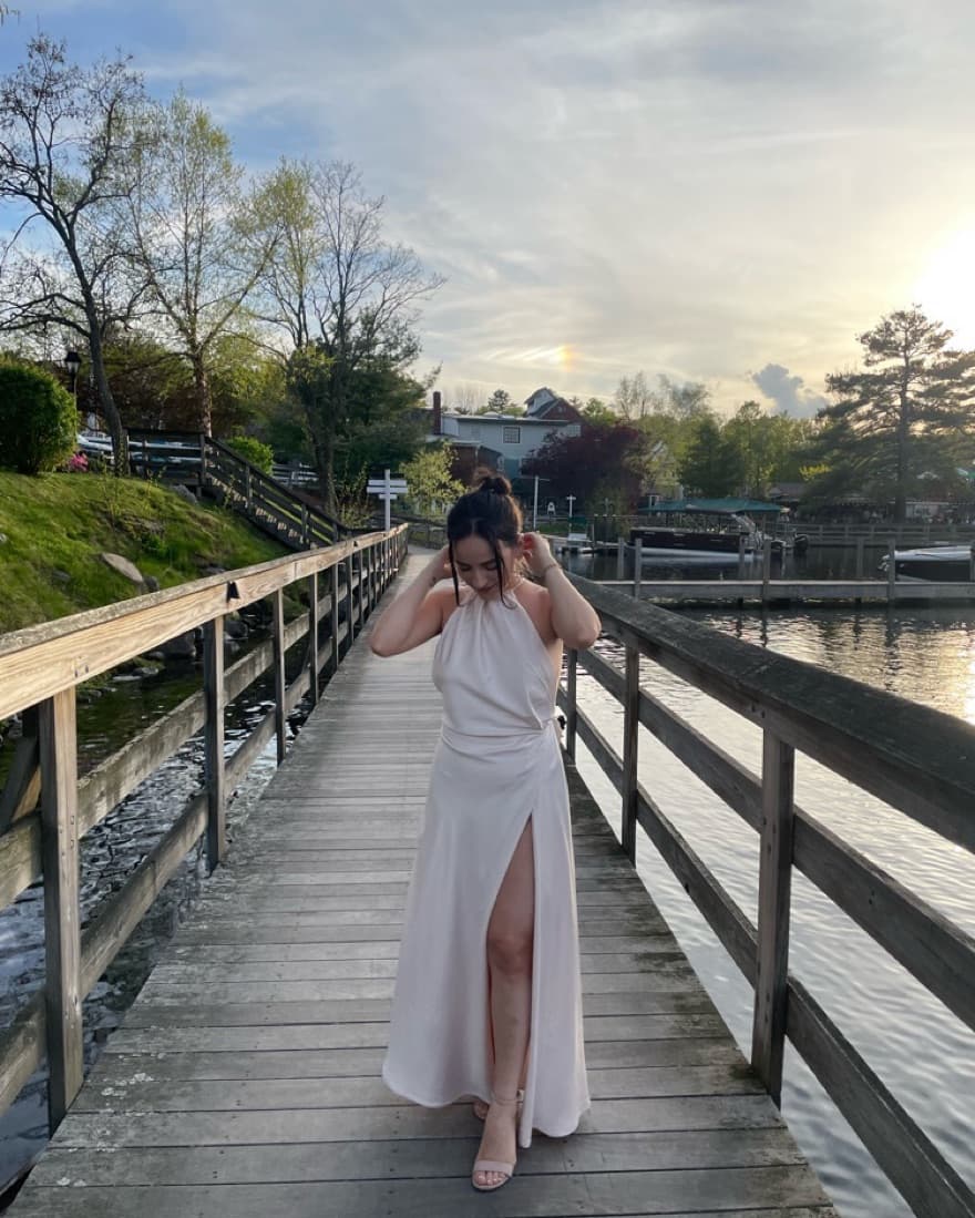 House of CB Ivory Long Dress Open Back - Image 2