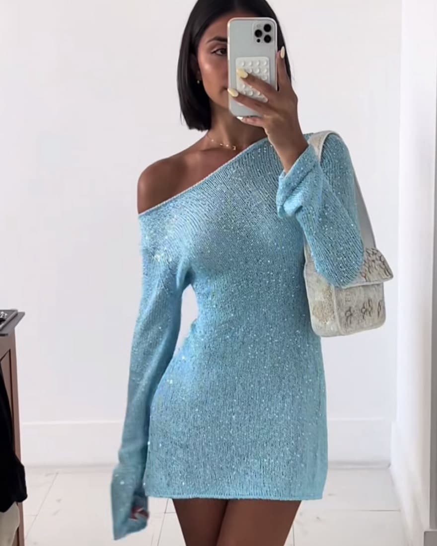 Asta Resort Sequin Dress Baia Blue  - Image 3