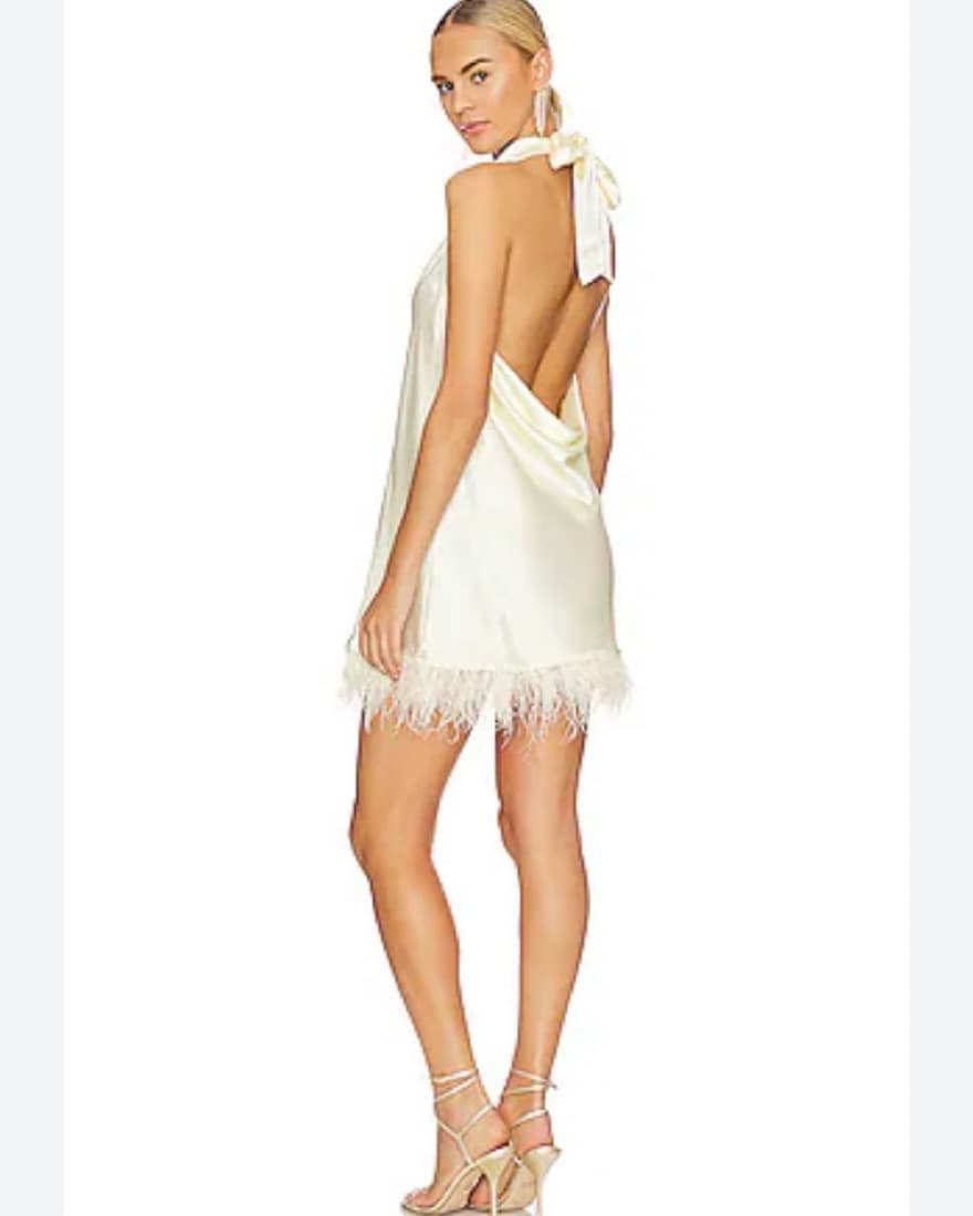 WeWoreWhat Feather Halter Dress - Image 2