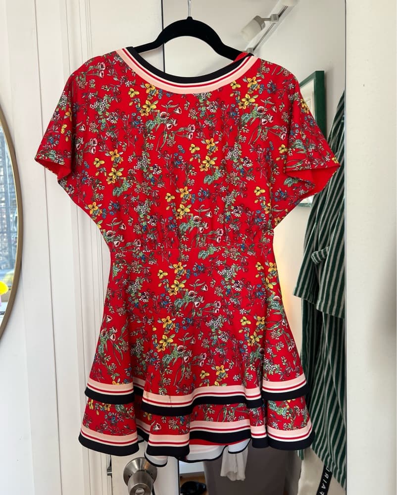 Alice + Olivia Red Floral Dress - Image 3