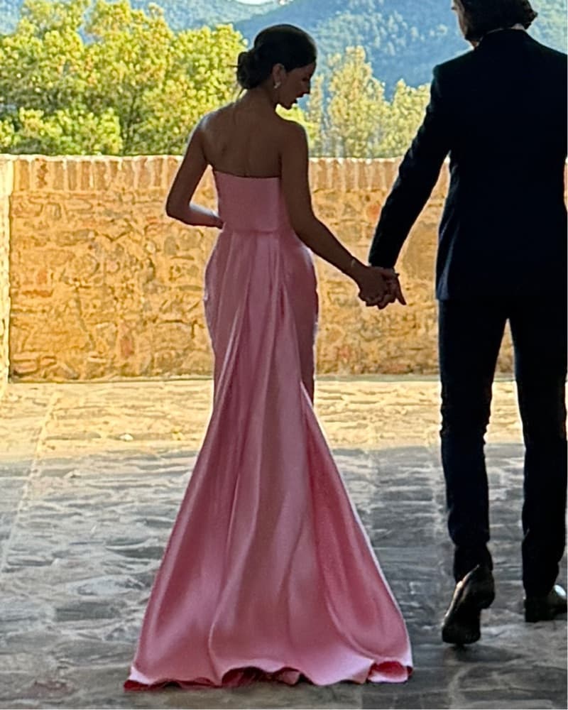 Solace London Strapless Pink Dress Gown - Image 4