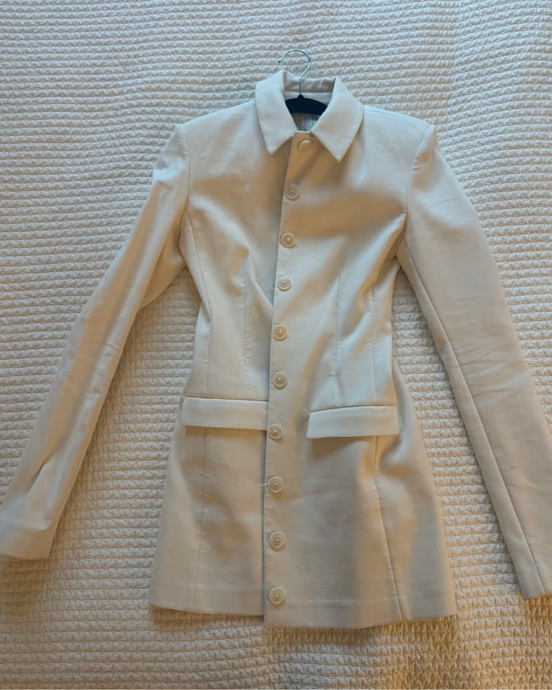 helda Elegant Cream Colored Dress - Image 2