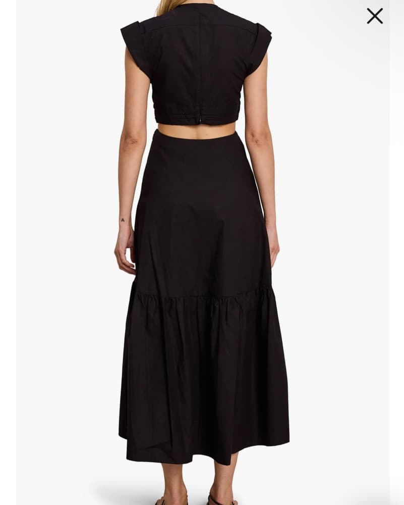 ALC Chic Twist Front Black Midi Dress - Image 3