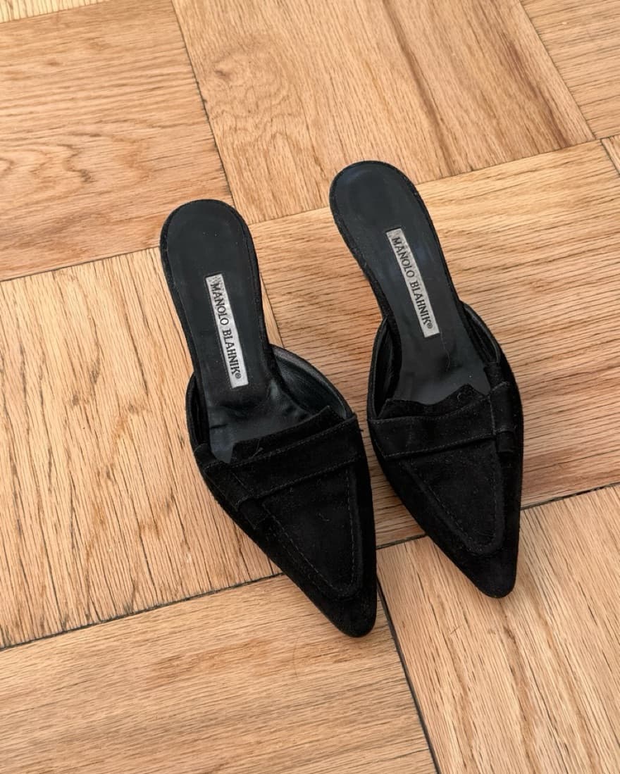 Manolo Blahnik Suede Kitten Heels - Image 2