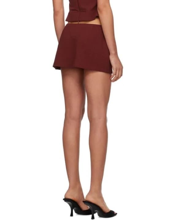 Miaou Burgundy Micro Mini Skirt - Image 2