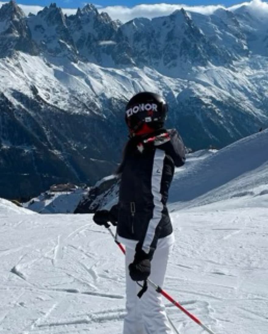 Black And White Belted Ski Jacket  - Image 2