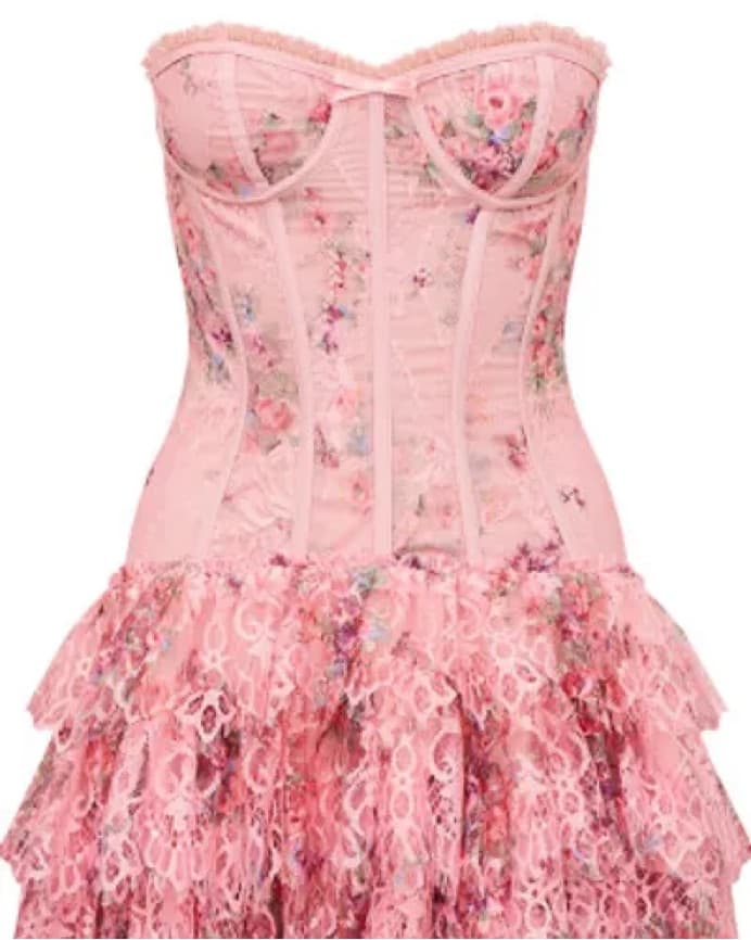 Romantic Floral Lace Ruffle Dress - Image 2