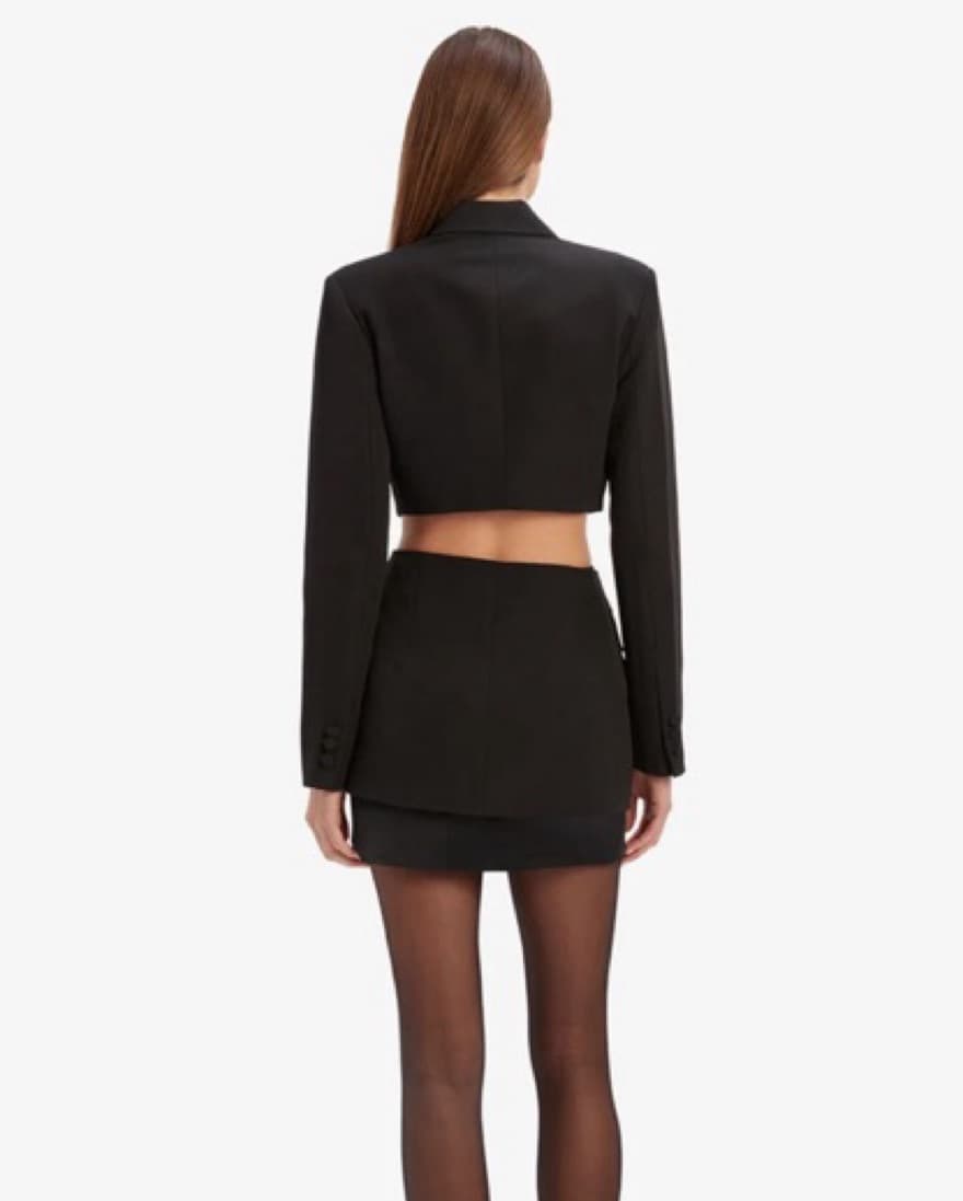 Bardot Backless Blazer In Black - Image 2