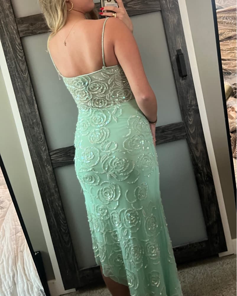 Mint Green Lace Maxi Dress - Image 3