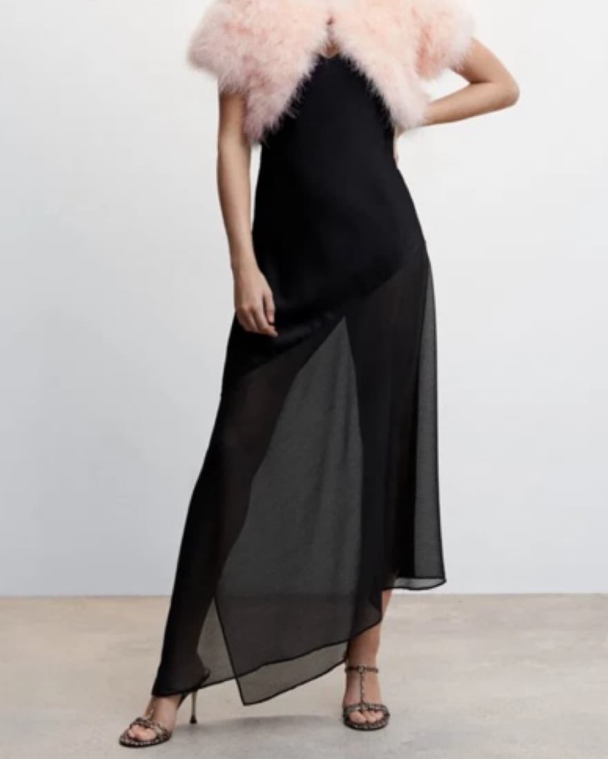 Elegant Black Semi sheer Maxi Dresse - Image 4