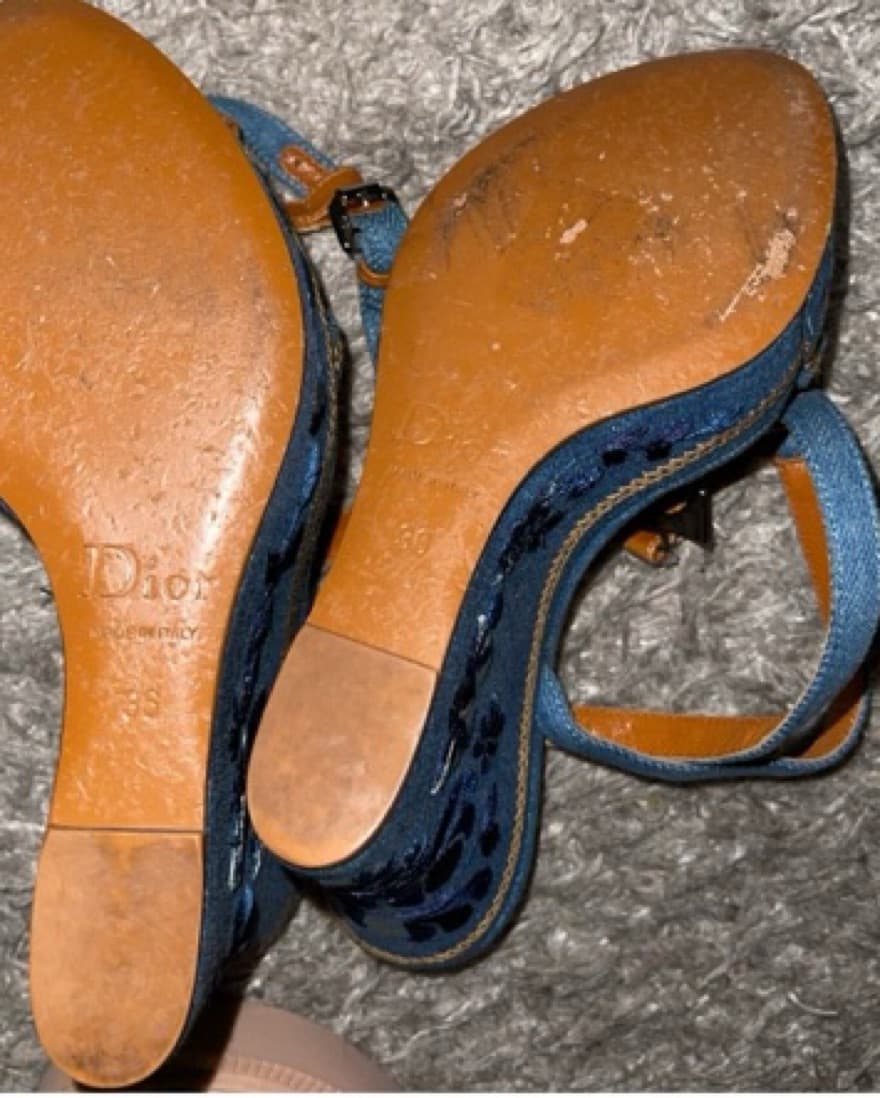 Vintage Christian Dior Denim wedge heel  - Image 5