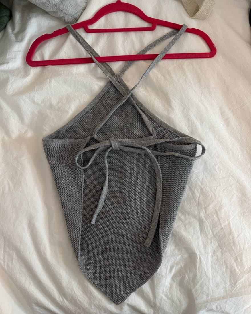 Zara silver top crochet open back top - Image 2