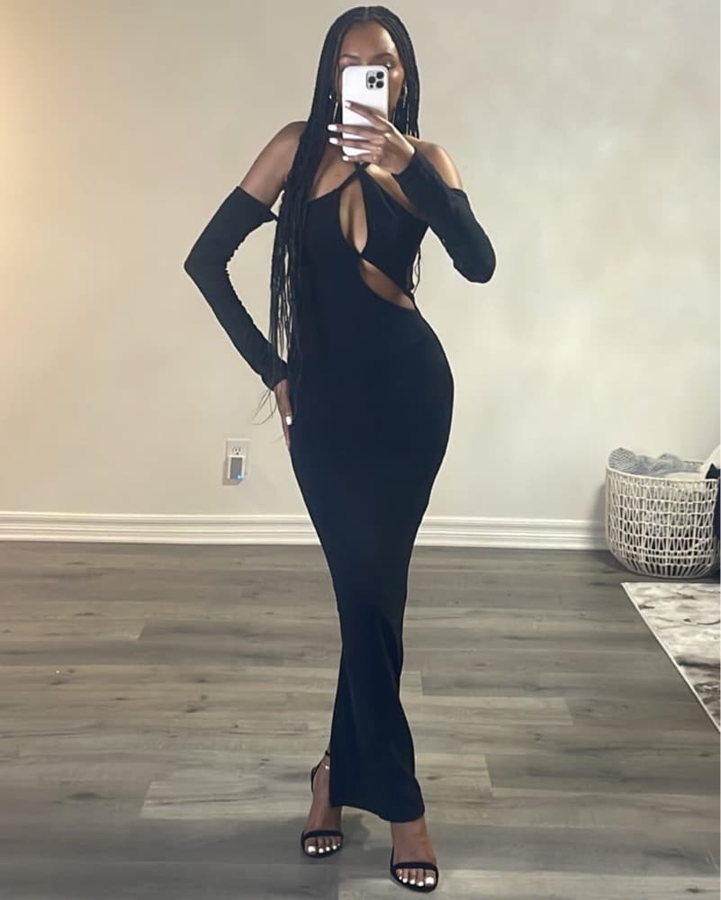 Jluxlabel Noir Soledad Cross Maxi Dress  - Image 1
