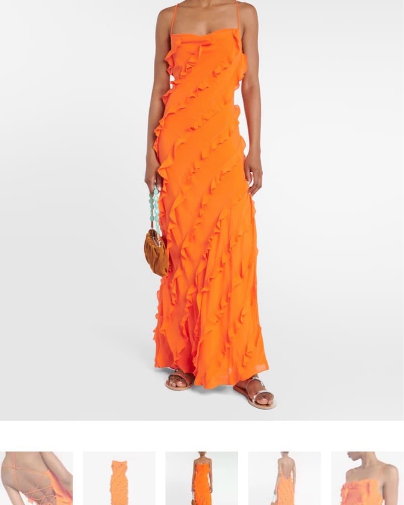 Staud Vibrant Ruffled Orange Maxi Dress - Image 1