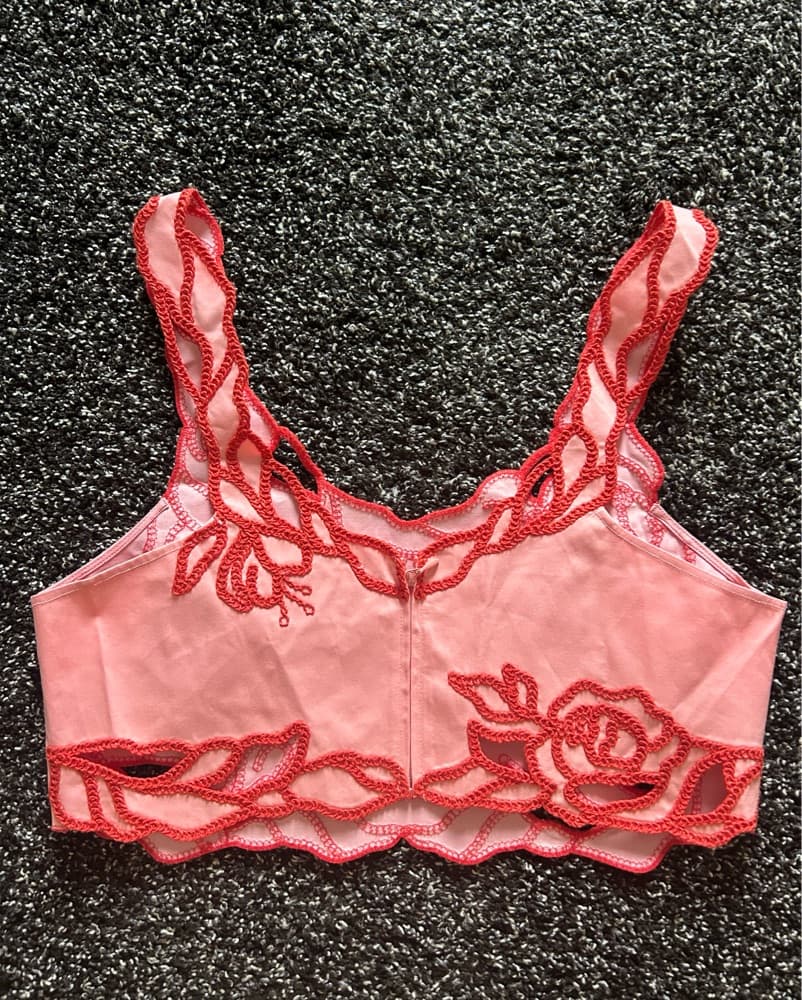 Cinq A Sept Pink And Coral Crop Top - Image 2