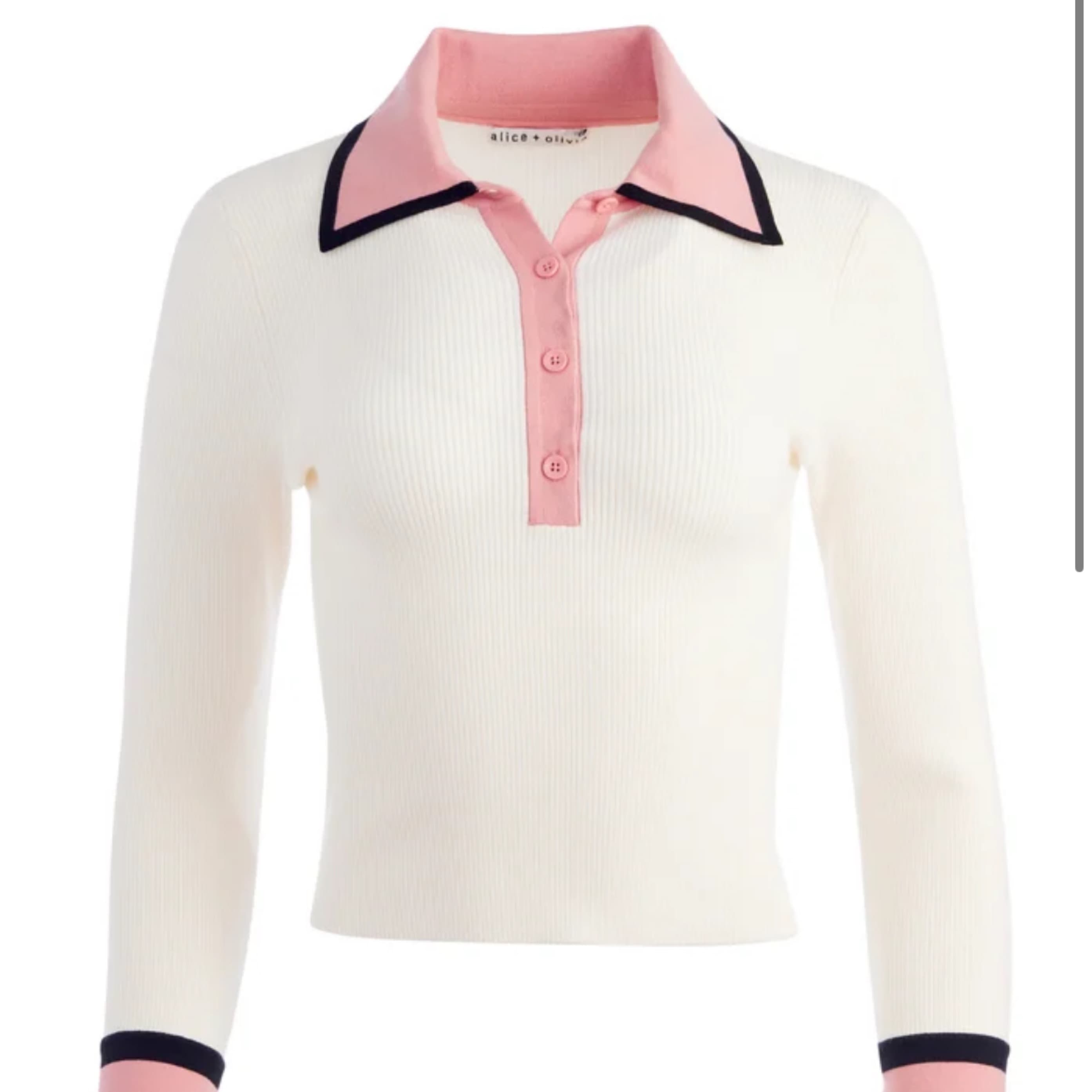 PIA RIBBED KNIT POLO SWEATER Size small  - Image 2