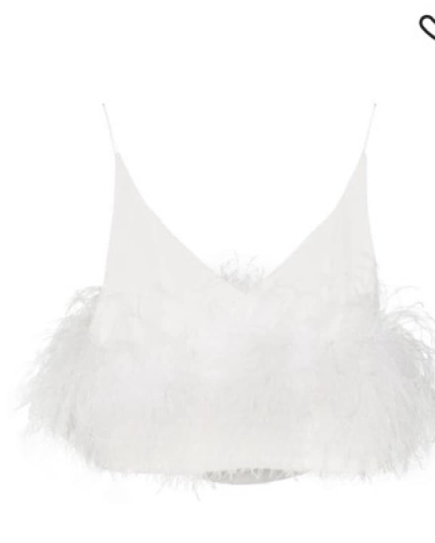 16Arlington Poppy Feather Top In White - Image 2