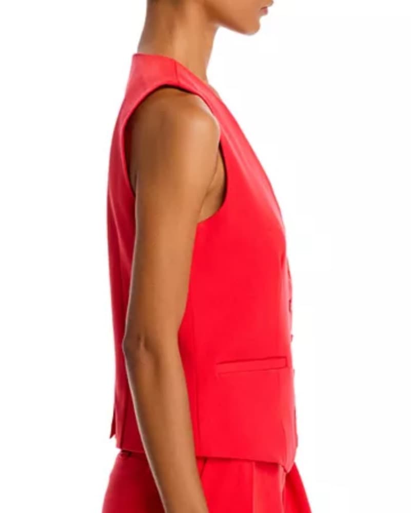 STAUD Brett Twill Vest In Red - Image 2