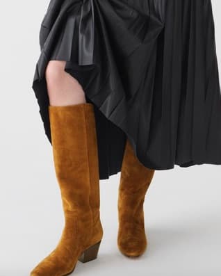 Brown Suede Knee High Boots - Image 3