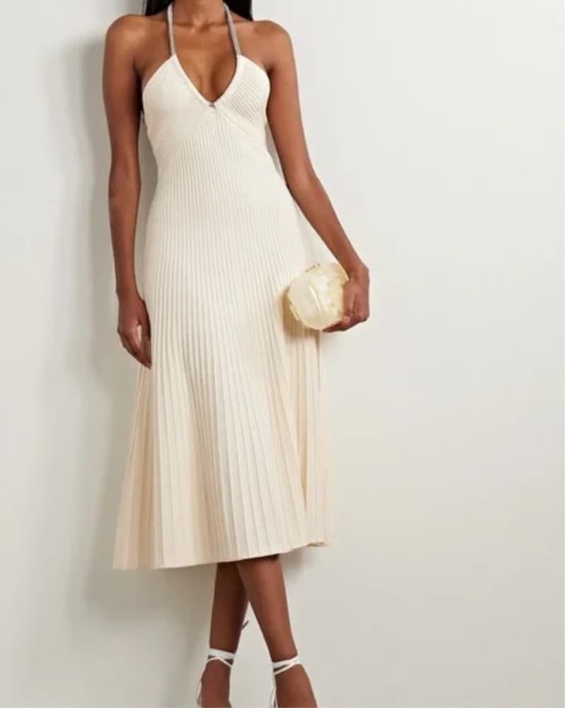 sadira crystal halter midi dress - Image 4