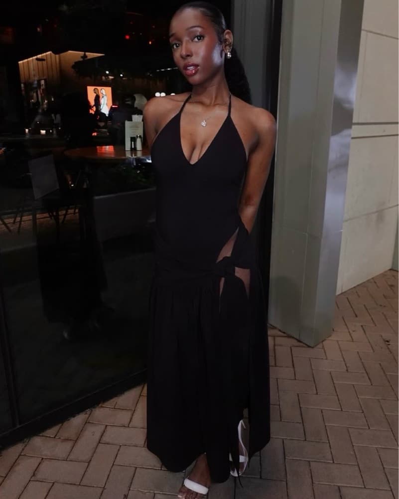 Coucoo Black Halter Midi Dress - Image 3