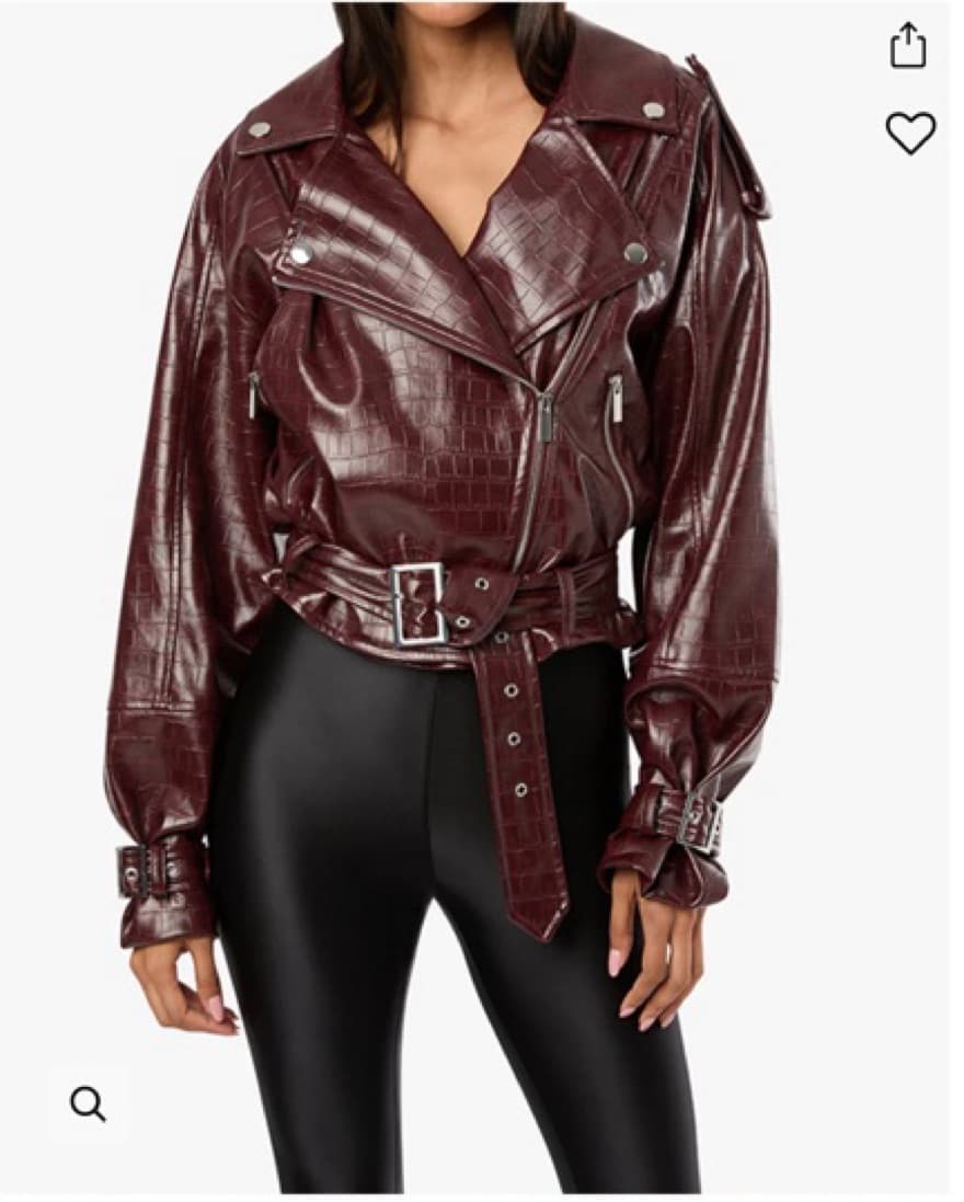 Weworewhat Burgundy Cropped Motto Jacket - Image 2