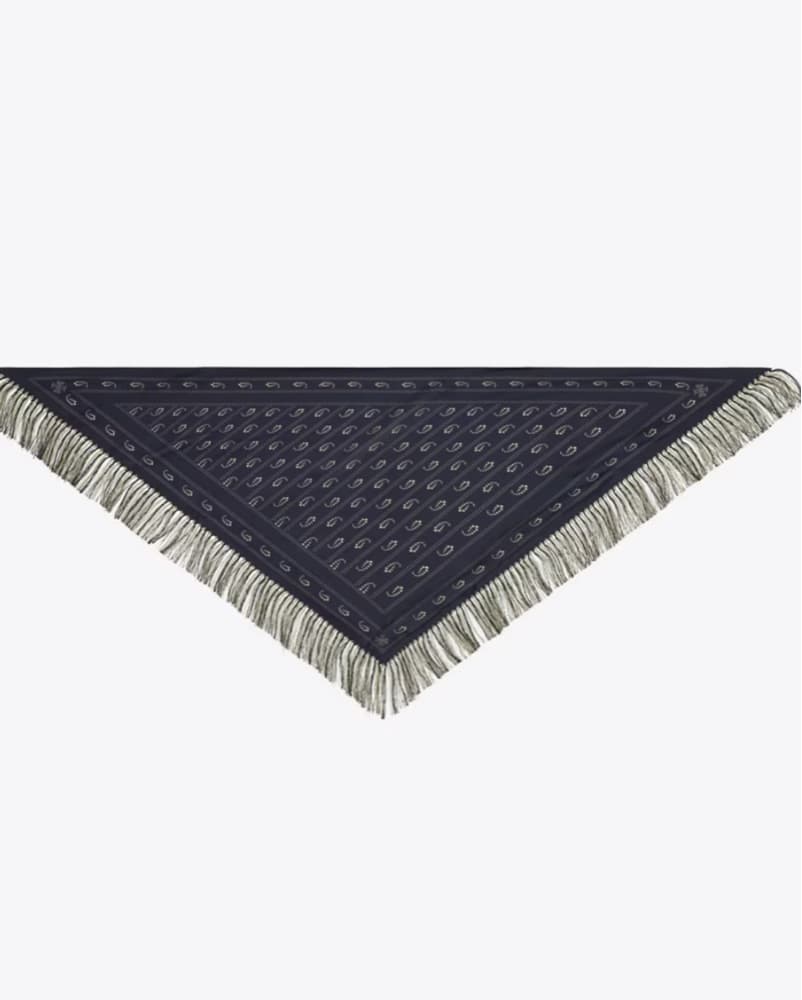 100% Silk Reversible Fringe Bandana - Image 2
