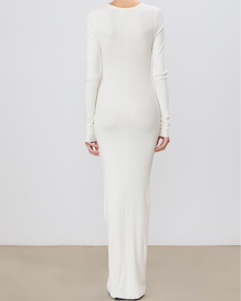 Eterne White Crewneck Maxi Dress - Image 4