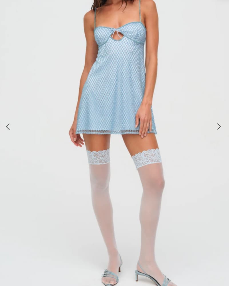 Sparkling Mesh Cutout Mini Dress - Image 3