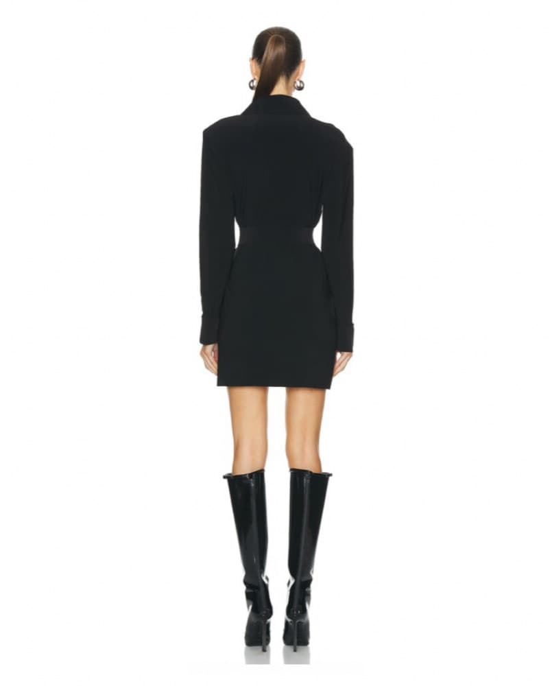 Shoulder Pad Belted Mini Dress - Size s - Image 3