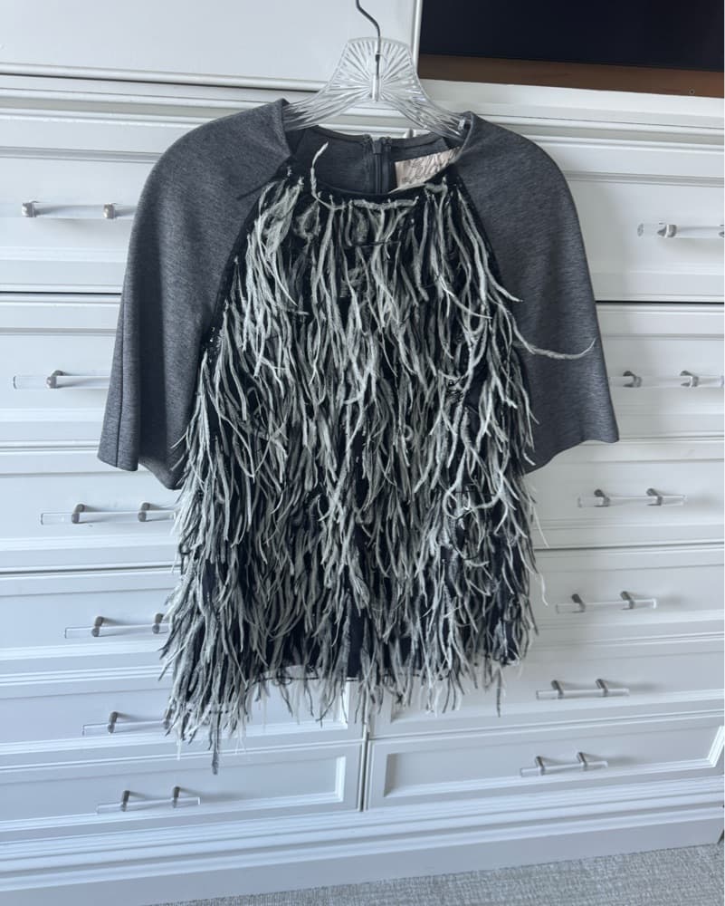 Chic Feathered Shift Top And Pant  - Image 2