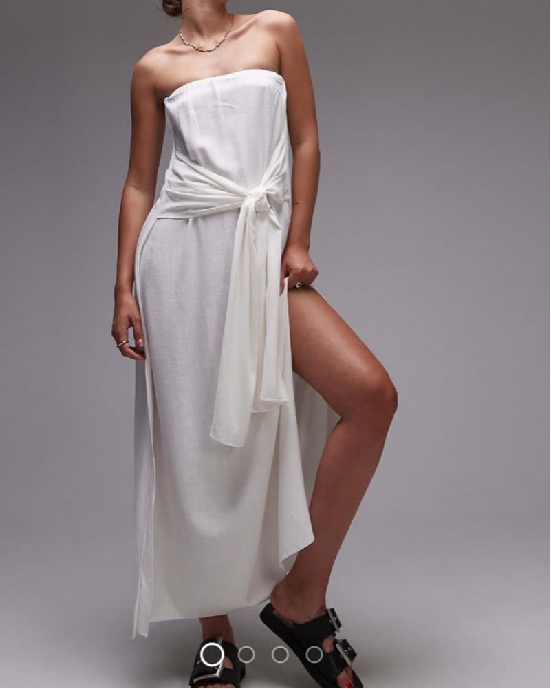 ASOS White Long Strapless Sundress - Image 2