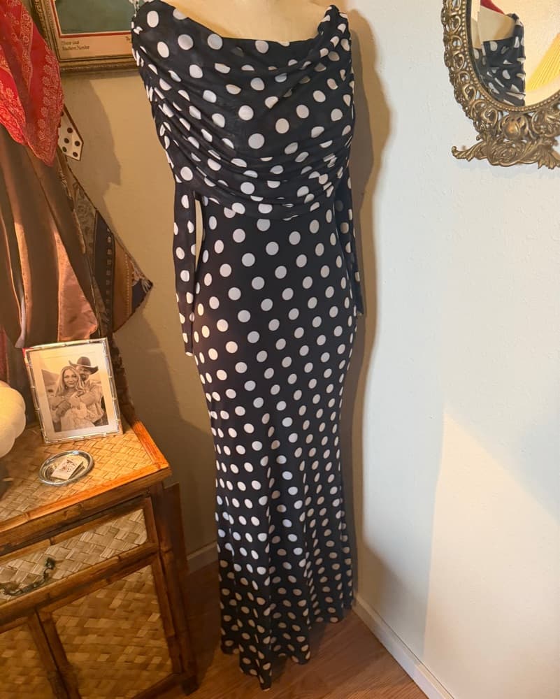 AFRM Mesh Polka Dot Maxi Dress - Image 4