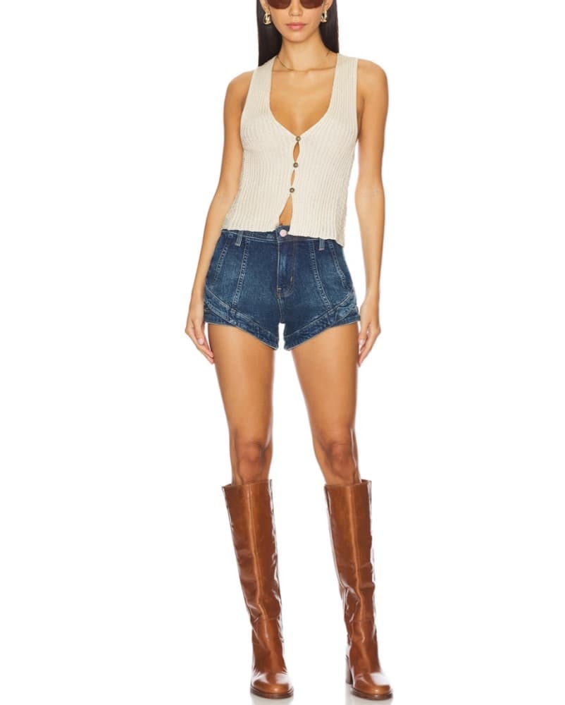 Vintage High-Waisted Denim Shorts - Image 5