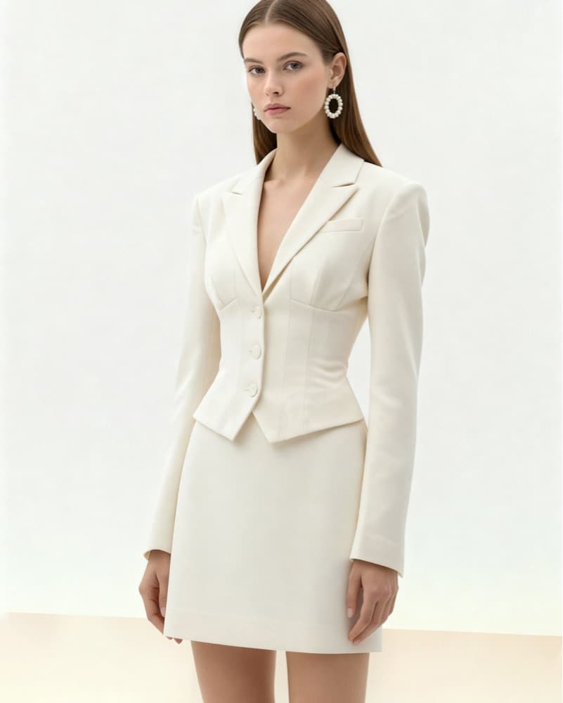 Sculpted Blazer & Matching Skirt -Size 2 - Image 1