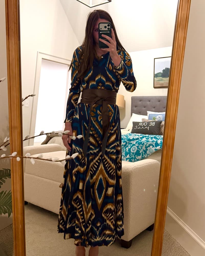 Printed crepe de chine maxi dress - Image 2