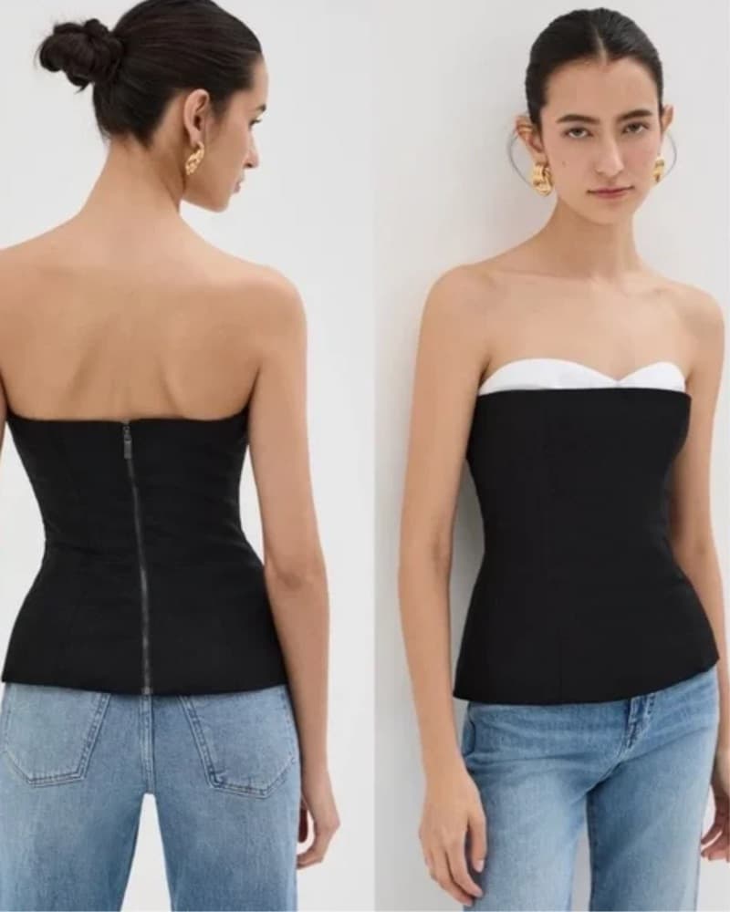 Strapless Linen Top - Image 1
