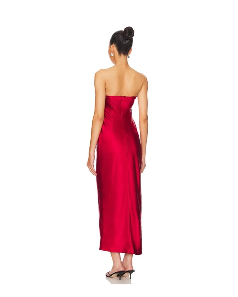 More To Come Red Strapless Maxi Dress - Image 2