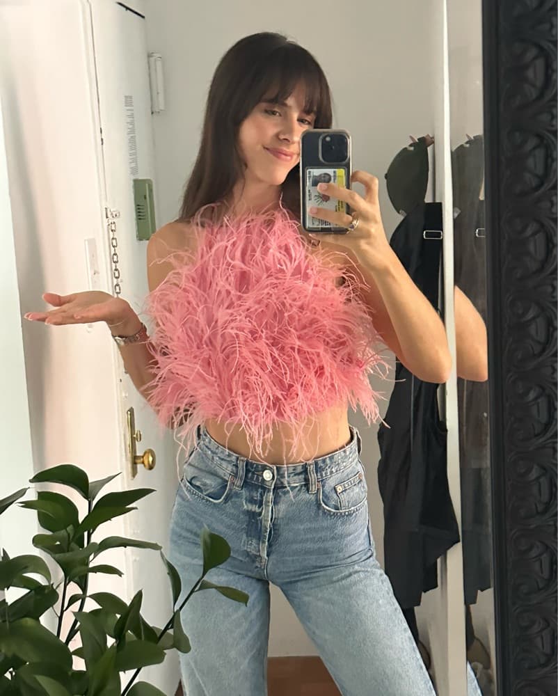 Cult Gaia Pink Feather Top - Image 1