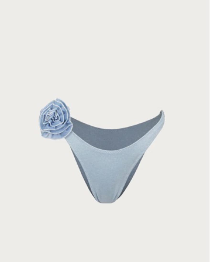 Same Denim Rose Bandeau Bikini Set - Image 4