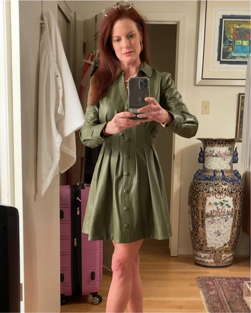 Chic Faux Leather Dress - Image 2
