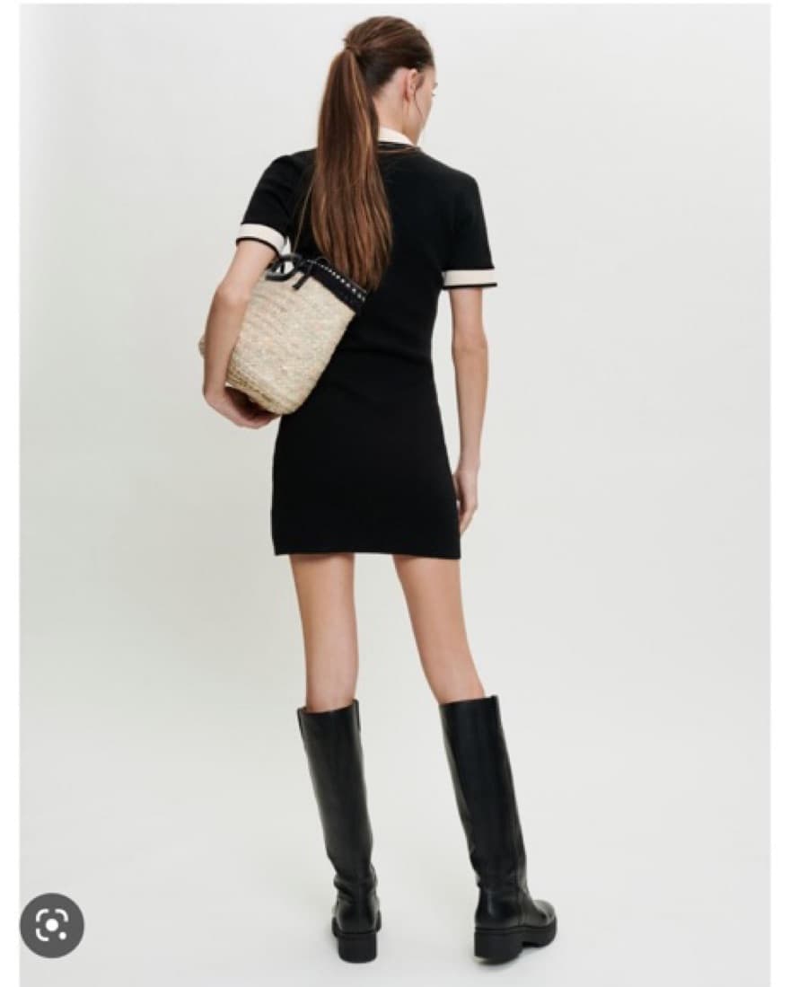 Maje Black Knit Dress - Image 2