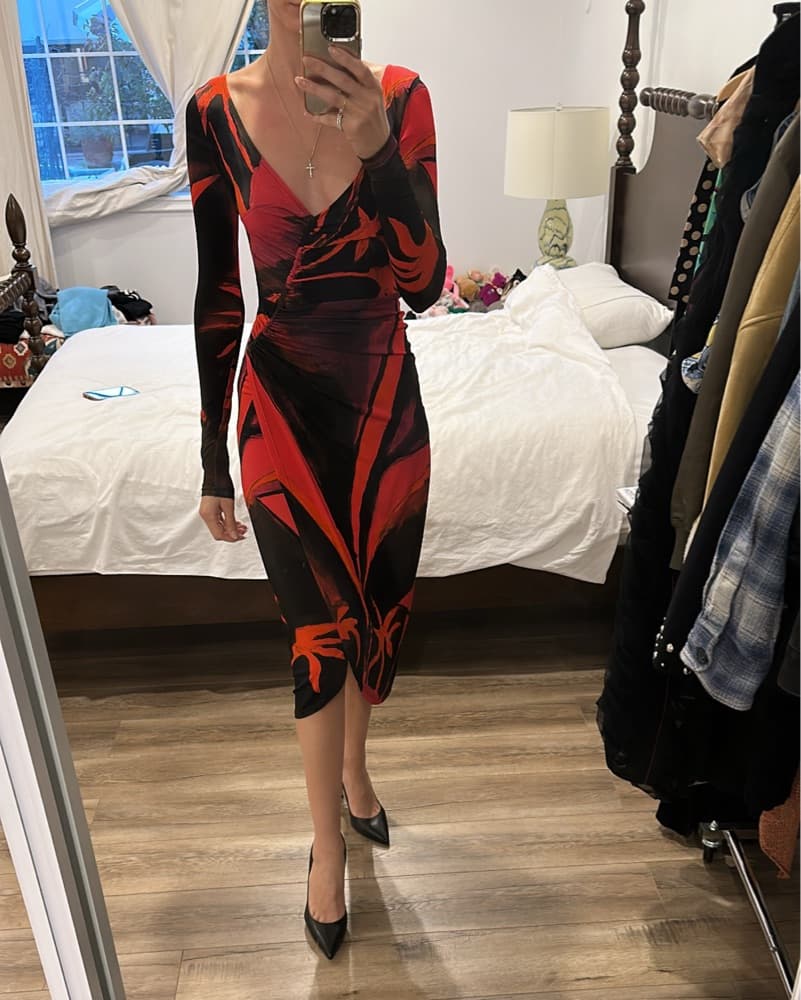 Louissa Ballou Geometric Midi Dress - Image 1