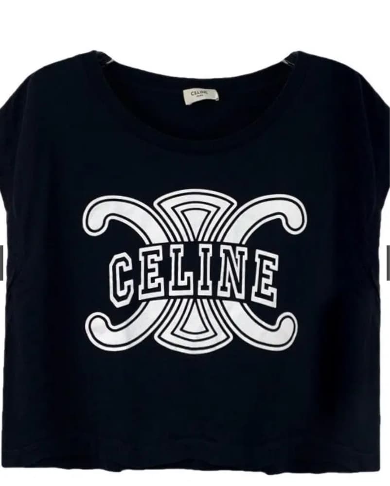 Chic Celine Black Cropped Top - Image 1